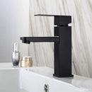 GobekUsa Black Basin Faucet Single Handle Hot Cold Water Mixer for Bathroom Sink