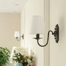 GobekUsa Black Iron Wall Lamp: American Rural Style for Living Room, Bedroom, Hotel - E14 Fabric Wall Light