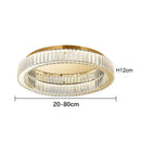 GobekUsa Crystal Circle LED Ceiling Chandelier for Modern Living Room, Bedroom, and Study