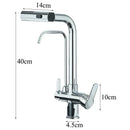 GobekUsa 3-Mode Waterfall Kitchen Faucet with 360° Rotation and Pull Out Spray