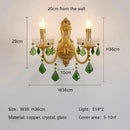 GobekUsa Green Crystal Chandelier for Living Room - Bohemian Style LED Pendant Lighting