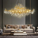 GobekUsa Crystal Chandelier: Modern Luxury Long Light for Kitchen, Dining, Living, and Bedroom
