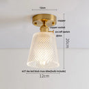 GobekUsa Clear Glass LED Ceiling Light Fixture Modern Nordic Copper Knob Switch Lamp