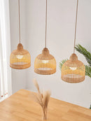 GobekUsa Bamboo Pendant Lamps in Handmade Natural Wabi Sabi Style for Home, Dining, Bar Island