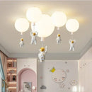 GobekUsa Astronaut Balloon Ceiling Lamp: Modern Minimalist LED Chandelier for Kids' Room