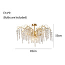 GobekUsa Crystal Wistaria Ceiling Chandelier - Artistic Branch Design Pendant Lighting for Home Decor