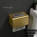 GobekUsa Aluminum Brushed Gold Toilet Paper Holder Rack Tissue Box - Bathroom Roll Storage