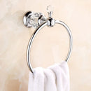 GobekUsa Crystal Towel Holder: Elegant Chrome Towel Ring for Classic Bathroom, Wall Mounted Rack