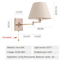 GobekUsa Adjustable Rocker Arm Wall Lamp for Living Room, Bedroom & Study