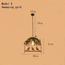 GobekUsa Green Leaf Bird Cage Chandelier for Dining Table and Garden Decor