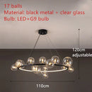 GobekUsa Branching Bubbles Chandelier in Black and Gold for Modern Dining Room