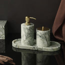 GobekUsa Emerald Marble Bathroom Set Luxury Accessories Vanity Tray & Reed Diffuser