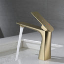 GobekUsa Brushed Gold Bathroom Basin Faucet - Single Hole Water Mixer Crane