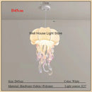GobekUsa Jellyfish Silk Chandelier: Romantic Pendant Light for Living Room Bedroom Dining Room