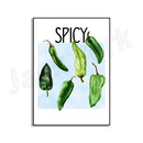 GobekUsa Chili Pepper Art Trio: Green, Yellow, Red Kitchen Decor