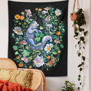 GobekUsa Botanical Floral Garden Tapestry Wall Hanging Fox Wildflower Hippie Psychedelic Home Decor