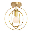 GobekUsa Gold Iron Cage Ceiling Light Modern Nordic Decor Retro Loft Fixture E27