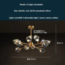GobekUsa Copper LED 3-Light Dimmable Crystal Chandelier