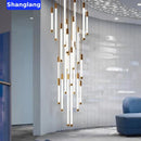 GobekUsa LED Chandeliers Modern Staircase Ceiling Pendant Lighting Luxury Living Room Decor