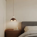 GobekUsa Iron Yellow Travertine LED Pendant Light for Bedside Dining Living Room