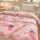 GobekUsa Dinosaur Patterns Snowflake Velvet Blanket in Various Sizes for Home/Office