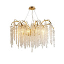 GobekUsa Gold Glass LED Crystal Chandeliers for Luxe Dining Room Decor