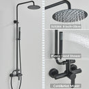 GobekUsa Black Shower Faucet Set with Rainfall Shower Head and Wall Mounted Mixer Tap