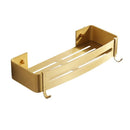 GobekUsa Brushed Gold Aluminum Corner Shower Shelf with Soap Dish