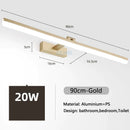 GobekUsa LED Bathroom Vanity Light Gold Silver Black 40-90cm 220V