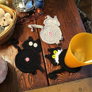 GobekUsa Cat Butt Coasters: Handmade Funny Kitties Cup Mat - Set of 4