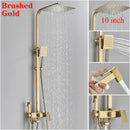GobekUsa 8" Square Rainfall Shower Faucet Set with Handshower - Wall Mount Single Handle