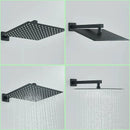 GobekUsa Black Rainfall Shower Faucets with Slider Bar and Embedded Mixer