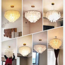 GobekUsa Gold Shell Chandelier Lanterns for Living Room, Restaurant, and Bedroom