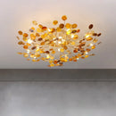 GobekUsa Leaf Agate Ceiling Lamp: Modern Nordic Jade Design for Living Room, Restaurant, Bedroom