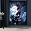 GobekUsa Condor Moon Universe Tapestry - Dark Starry Psychedelic Hippie Wall Hanging