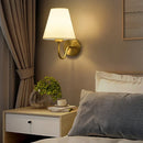 GobekUsa Gold Fabric Wall Lamp: Modern Nordic Bedroom Light Fixture for Hotel Aisle & TV Background.