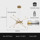 GobekUsa Linen Ceiling Chandelier: Black Gold Pendant Lamp for Home, Office, or Restaurant