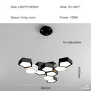 GobekUsa Black White Diamond LED Ceiling Chandelier for Modern Home and Office