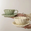 GobekUsa Elegant Lace Ceramic Coffee Cup and Saucer Set for Home and Office