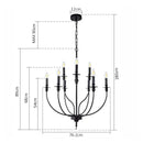 GobekUsa 9-Head Retro Industrial Chandelier with E14 Candle Lights
