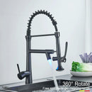 GobekUsa Dual Spout LED Kitchen Faucet 360 Rotate Hot Cold Mixer for Stylish Sink