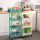 GobekUsa Kitchen Storage Cart Rolling Utility Organizer Rack Shelf Trolley Cart
