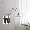 GobekUsa Copper Swing Arm Wall Lights Sconce Up Down LED Modern Ceramic Lampshade
