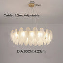 GobekUsa Gold Feather Chandelier LED Pendant Light for Home Decor