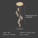 GobekUsa Crystal Rings Chandelier: Staircase Luxury LED Lighting Fixture