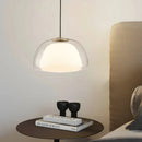 Nordic Double Glass Pendant Light in Amber, Gray, or Clear