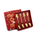 GobekUsa Christmas Coffee Spoons Gift Box - Stainless Steel Festive Cutlery Spoon Set