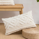 GobekUsa Geometric Tufted Cotton Canvas Embroidered Pillow Covers for Home Decor