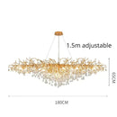 GobekUsa Crystal Branch Chandelier | Indoor Luxury Gloss Light for Living & Dining Room