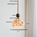 GobekUsa LED Glass & Wood Pendant Light for Aisle, Coffee Living Room - Japanese Style
